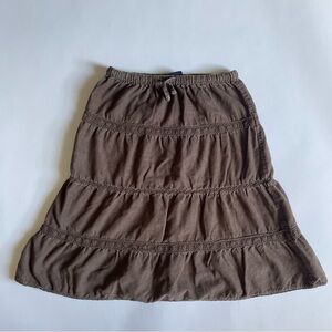 Boden Brown Tiered Midi Skirt